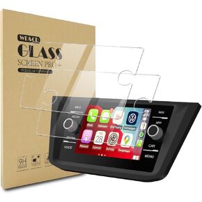 WD&CD 2PCS Screen Protector for Volkswagen Tiguan Atlas 8 inch 2021-2024 Touchscreen, 9H Touchscreen Tempered Glass for Volkswagen Tiguan Ultra Clear Screen Protector Anti Glare