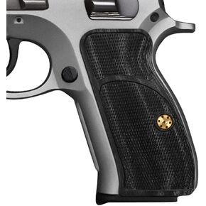 Cool Hand Wood Grips for CZ 75/85 Compact, CZ P-01, P100, C100, T100, PCR, CZ 75 D, Gun Grips Screws Included, Checker Diamond Cut Texture