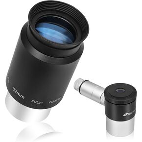 Astromania 12.5mm Illuminated Reticle Plossl Telescope Eyepiece - Bundle with - 1.25" 32mm Plossl Telescope Eyepiece