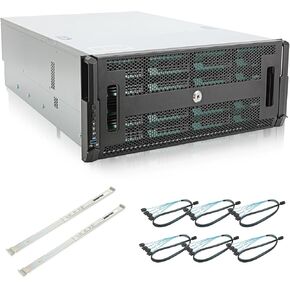 Rackchoice 4U 24bay Hotswap 12Gbps Swappable screwless 24 x 3.5/2.5 Chassis with sliidng Rail and SFF-8643 Minisas to SATA Cables with keylock Door