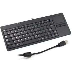 Builtin Touchpad HUB Port Wired Keyboard, Mute USB Keyboard, Antislip Mat for Desktop Laptop Computer