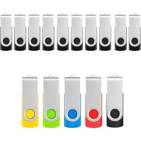 Bulk USB Flash Drives - 8GB Flash Drives 10 Pack Black and 32GB Thumb Drives 5 Pack Color, USB 2.0 Thumb Drive Pendrive Jump Drives Multipack for Data Storage, Photo Transfer and Backup