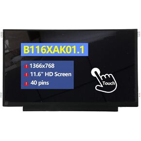 New Screen Replacement for B116XAK01.1- HW:4A,On-Cell Touch, HD 1366x768,IPS, 40 pins,11.6"- Glossy LCD LED Display
