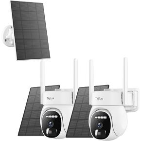 Security Cameras Wireless Outdoor 2 Pack with 3W Solar Panel