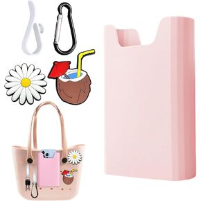 Silicone Phones Holder Compatible with Bogg Bags, Phone Case Holder Charms Accessory Compatible with All Bogg Bags,Phones Holder Attachment for Beach Tote Bags, With 2Pcs Charms & 2Pcs Key Hooks