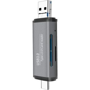 SD Card Reader, High-Speed USB C to Micro SD Card Adapter USB 3.0 Dual Slots, Memory Card Reader for SD/Micro SD/SDHC/SDXC/MMC, Compatible with MacBook Pro/Air, Chromebook, Android Galaxy