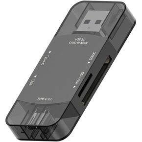 USB C USB 3.0 SD Card Reader 4 in 1 Memory SD/TF Reader مع USB3.0 OTG ، منافذ USB C متوافقة مع الكمبيوتر الشخصي ، وأجهزة الكمبيوتر المحمولة ، MacBook Pro/Air ، iPhone 15 ، IMAC Pro ، Surface