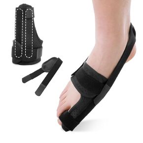 Big Toe Splint for Broken Toe, Fracture Big Toe Protectors Support for Sprains, Arthritis, Turf Toe, Women & Men, Big Toe Brace with 2 Detachable Metal Plates - Left