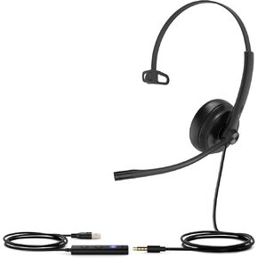 Yealink UH34 Wired Headset with Mic, 3.5mm & USB-A Stereo Headphones Noise Canceling Microphones,Teams Certified Work Office Headset for Computer PC Mac Laptop Tablet Smartphone