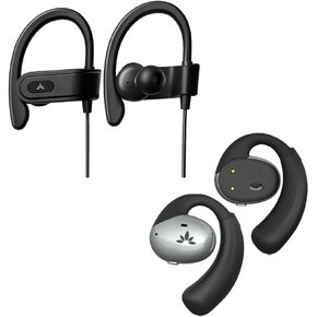 Avantree C171 - Wired USB C Headphones &Microphone for Sports & Pebble - Wireless Open-Ear Earbuds for Smart TV Watching, Comfortable Surroundings Awareness with Soft Adjustable Earhooks