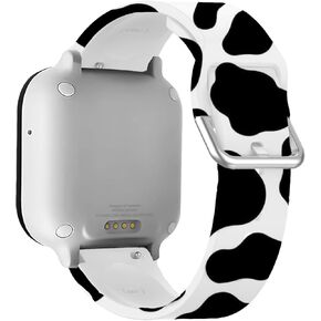 Pattern Band Compatible with Gabb Watch 3 2 1/Gizmo Watch 3 2 1/SyncUP Watch, Soft Silicone Printed Fade-less Pattern Replacement Wristbands Bands for Gabb Watch 3 2 1/Gizmo Watch 3 2 1/SyncUP (Black Cow)