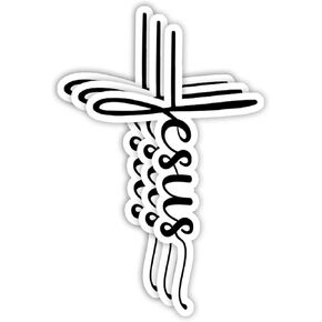 (3Pcs) Jesus Christian Cross Sticker Inspirational Bible Verse Jesus Faith Prayer Vinyl Decal for Tumbler Laptop Water Bottles Book Car Phone - Size 3x2