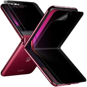 Privacy Anti-Spy Screen Protector for Motorola Razr 50 Ultra 2024, 2 Pack Inside + 2 Pack Front Premium Flexible EPU Hybrid Film, Self-Healing, Easy Installation with Alignment Jig