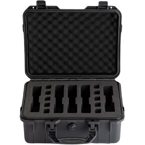 Hrad Case Heavy Duty Waterproof Hard Gu n Case with 5 Slot 10 Mag Pre-Cut Foam, TSA Friendly