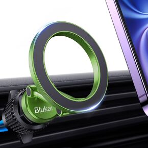 Car Phone Holder for MagSafe, [20xN52 Strong Magnets] Air Vent Magnetic Car Phone Mount Cradle-360° Rotation,Super Stable Holder for iPhone 16/15/14 Series & Others with Metal Plate- Ocean blue