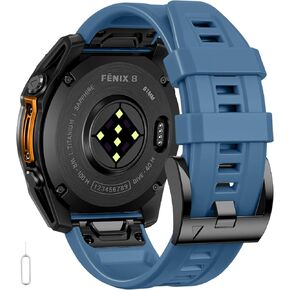 26mm Watch Band Compatible with Garmin Fenix 7X/ Fenix 6X/ Fenix 5X/ Fenix 8 51mm/ Tactix Delta,Soft Silicone Replacement Quickfit Bands for Fenix 3/3 HR,Fenix 5X Plus/6X Pro/Descent MK1/Enduro