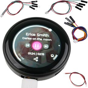 1.28" inch ESP32-C3 Round Display ESP32-2424S012C-I-Y(B) IPS Capacitive Touchscreen with Black Case 240x240 TFT LCD Module ESP32-C3-MINI-1U Development Board GC9A01 for Arduino IDE