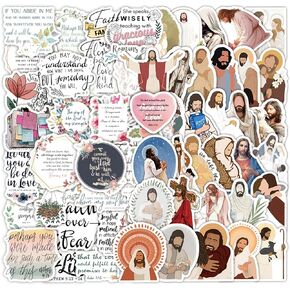 100PCS Inspirational Christian Stickers, Jesus and Bible Verse Faith Stickers for Water Bottles,Scrapbooking,Waterproof and Durable for Teens and Easter Gifts