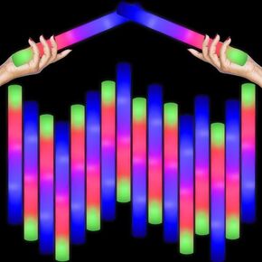 110pcs LED LED FOAM GLOW العصي بالجملة ، وميض طويل الأمد ، وعصي الرغوة الخفيفة العملاقة ، والتوهج في الحفلات المظلمة لزفاف ، عيد ميلاد ، حفلات موسيقية ، حفلات ، التخييم ، الأحداث الرياضية