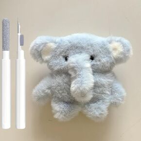 Cute Blue Elephant Plush Case for AirPods Pro 2 with Cleaner Pen, Protective Cover for Apple AirPods Pro 2nd Generation, Gift for Women
