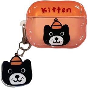 Creative Animal Friends Bear Dog Earphone Case for AirPods 4，Cute Soft Silicone Wireless Charging AirPods 4 Cover Protector Earbud +Keychain -Penguin