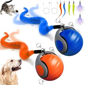 Speedy Tail 2.0,Speedy Tail Cat Toy,Smart Interactive Cat Ball Toy for Indoor Cats with 3 Tails 2 Speeds,Obstacle Avoidance Smart Cat Toys for Keep Them Busy for Small/Medium/Large Cats (Blue)