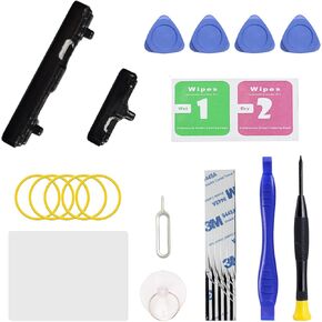 Power On Off Volume Button Key Replacement for Galaxy S21 Ultra Repair Part, with Toolkit (Black)