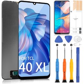 Screen Replacement for TCL 40T T608DL LCD Display for TCL 40XL 40 XL T608M Screen Touch Digitizer Assembly with Repair Tools(Black,6.75 inch)