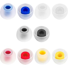07 Noise Isolating Silicone Ear Tips,Soft Safe Eartips,4 Pairs(8pcs) /Set Earbuds Eartips,Improve Vocal for NX7 MK3 ASX ZSN ZS10 Pro ZSX in Ear Earphone, White Red Black Yellow