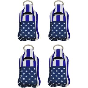 4 Piece Hand Sanitizer Bottle Holder Keyring-Ranxizy Neoprene Keychain for 30ML Gym Shampoo Lotion Soap Perfume and Liquids Travel Containers,Leopard print in Kuwait