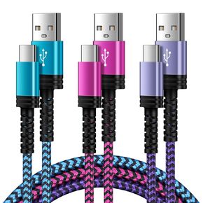 USB C iPhone 16 Charger Cable Fast Charging 6FT for iPhone 16 Pro Max 16 Plus 15,Android Type C Phone Charger Cord 3Pack for Google Pixel 9 Pro XL 9 Fold 8 8A 7,Samsung Galaxy A16 5G A35 A15 S24 FE