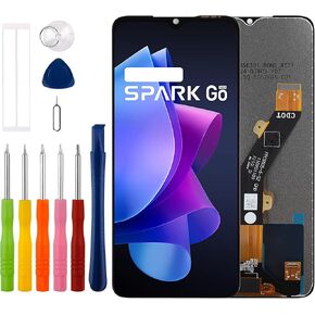 [New] Duotipa 6.6" LCD Display Screen Digitizer Assembly Replacement for Tecno Spark Go 2023 BF7n with Technical Repair Tools Kit-Black