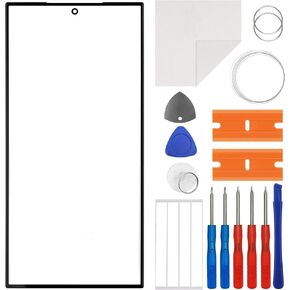 Front Glass Lens Digitizer Replacement incl Connector Compatible with Samsung Galaxy S24 Ultra SM-S928B SM-S928U 6.8 inch with Tools(Not LCD Display)