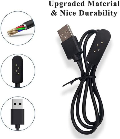 X6 Bone Conduction Headphone Charger, 4pin for DEMICEA LibreRun X6 Open Ear Sport Headphones Bone Conduction Charger Magnetic Charging Cable (Black) in Saudi Arabia