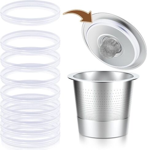 CAPMESSO 20 Pack Rubber Gasket for Reusable K Cups Refillable Coffee Pod Stainless Steel Lids Silicone Seals -Tight Seal, Safe, Durable (Only 20pcs Rubber Gaskets) in Saudi Arabia