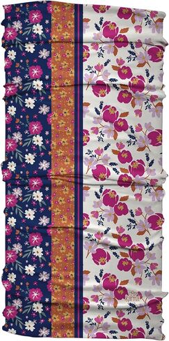 Karma Teal/Apricot Split Floral Headband for Women - Wide - Fabric Headband and Stretchy Hair Scarf - Teal/Apricot (KA2001) in Kuwait