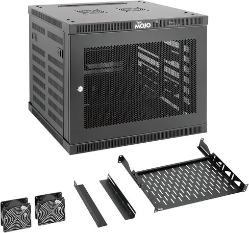Tecmojo 9U Wall Mount Rack,9U Rack 17.7 Inch Depth,Hold Up to 176 Lbs,Enclosed Wall Mount Rack for 19 Inch Network,Server and AV Gear,Mesh Door(Elite Collection) in Kuwait