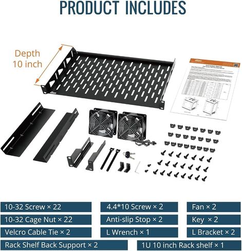 Tecmojo 9U Wall Mount Rack,9U Rack 17.7 Inch Depth,Hold Up to 176 Lbs,Enclosed Wall Mount Rack for 19 Inch Network,Server and AV Gear,Mesh Door(Elite Collection) in Kuwait