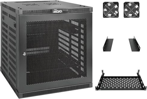 Tecmojo 9U Wall Mount Rack,9U Rack 17.7 Inch Depth,Hold Up to 176 Lbs,Enclosed Wall Mount Rack for 19 Inch Network,Server and AV Gear,Mesh Door(Elite Collection) in Kuwait