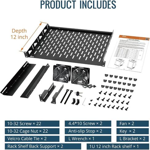 Tecmojo 15U Wall Mount Rack,15U Rack 23.6 Inch Depth,Hold Up to 176 Lbs,Enclosed Wall Mount Rack with 2 Colling Fans,for 19 Inch Network,Server and AV Gear,Glass Door(Elite Collection) in Kuwait