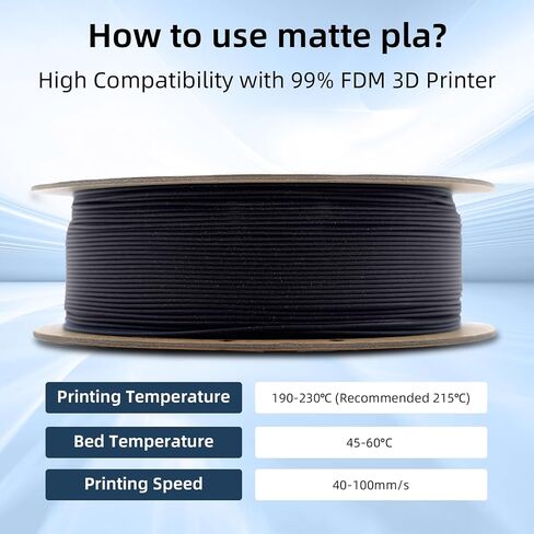 eSUN Matte PLA Filament 1.75mm, 3D Printing PLA Filament 1.75mm Dimensional Accuracy +/- 0.03mm, 1kg Carboard Spool (2.2lbs) for Most FDM 3D Printers,Dark Grey in Saudi Arabia