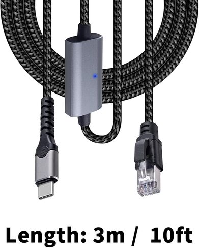 Duttek Short USB C to Ethernet Cable 3.3 FT/1M, Type C to RJ45 Gigabit LAN Network Cable, Plug & Play, for MacBook Pro/Air, iPhone 15 Pro/Max, Galaxy S8-S23, Thunderbolt 3/4,iPhone 15 Series in Saudi Arabia
