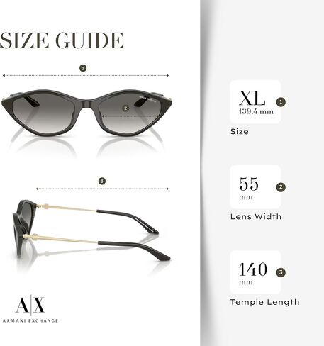 نظارة شمسية أرماني إكستشينج AX4152SU بيضاوية للنساء + حزمة مع مجموعة نظارات مجانية من Designer iWear in Kuwait