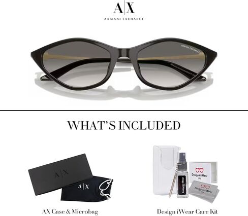 نظارة شمسية أرماني إكستشينج AX4152SU بيضاوية للنساء + حزمة مع مجموعة نظارات مجانية من Designer iWear in Kuwait