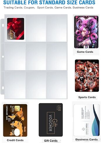 حافظة بطاقات تداول بأربعة جيوب، حافظة بطاقات تحتوي على 400 جيب، بطاقات رياضية، مجموعة بطاقات ألعاب، حامل بطاقات، ألبوم تخزين بطاقات مع أكمام وسحاب (جيب أسود-400) in Kuwait