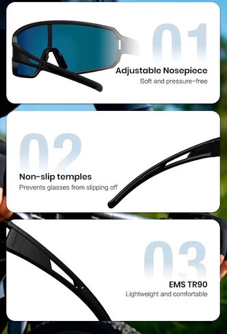 Polarized Sports Sunglasses TR90 Frame Men Women Outdoor Shield Glasses for Cycling, Baseball, Running, Fishing in Saudi Arabia