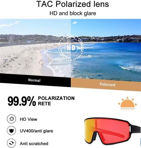 Polarized Sports Sunglasses TR90 Frame Men Women Outdoor Shield Glasses for Cycling, Baseball, Running, Fishing in Saudi Arabia