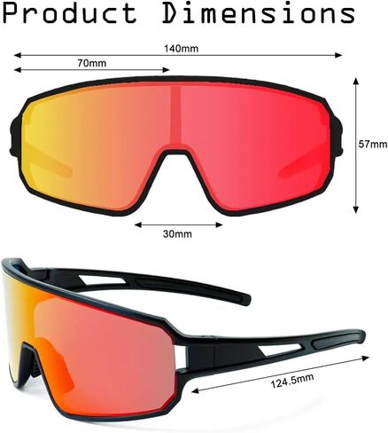 Polarized Sports Sunglasses TR90 Frame Men Women Outdoor Shield Glasses for Cycling, Baseball, Running, Fishing in Saudi Arabia