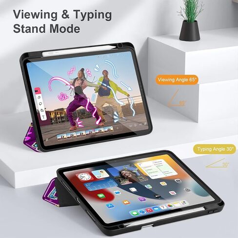 Tuiklol لـ iPad Pro 11 بوصة Case M2 2022 Generation 4th -Built -in Holder Holder Cover Froofroof Cover Cover Comply Wratprapt Wrand Fit for iPad 11 2021 2020 2018 Gen 3rd/2nd/1st for Kid ، Purple Abstract in Kuwait