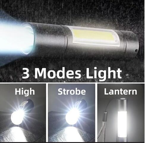 3 عبوات من مصابيح LED الصغيرة للجيب الصغير، مصابيح USB عالية اللومن قابلة لإعادة الشحن، مصابيح فلاش EDC قوية، مصابيح فلاش EDC للجيب ومصباح يدوي من الألومنيوم للمنزل والطوارئ والتخييم (3) in Kuwait
